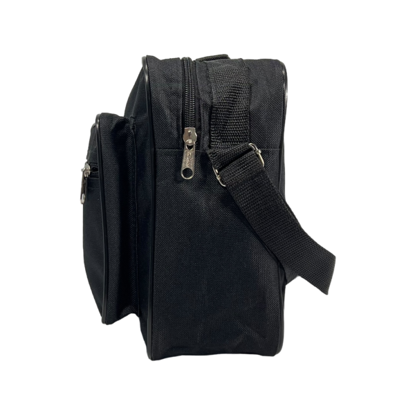 Вместительность и функциональная сумка через плечо на три отделения, черная Вместительность и функциональная сумка через плечо на три отделения, черная