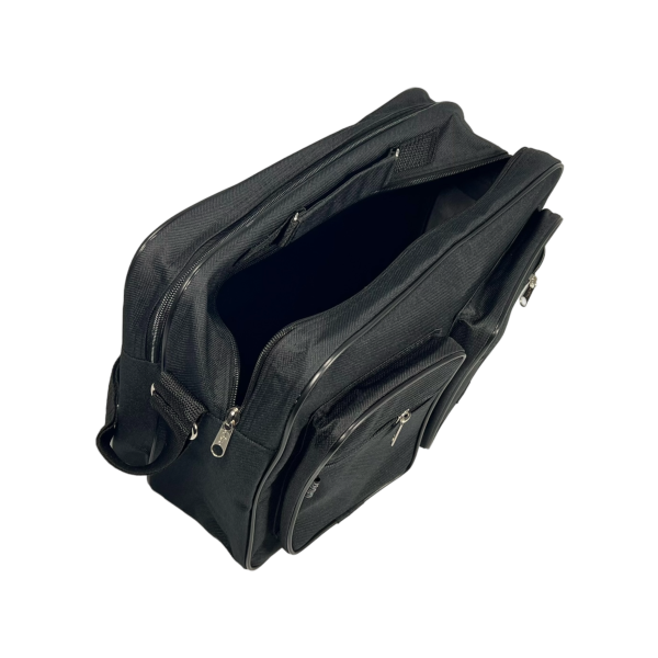 Текстильная сумка через плечо на четыре отделения, 12 л, черная Текстильная сумка через плечо на четыре отделения, 12 л, черная