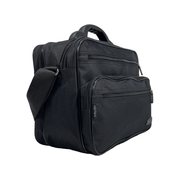 Функціональна сумка через плече на п'ять відділень, міцна, чорна Функціональна сумка через плече на п'ять відділень, міцна, чорна