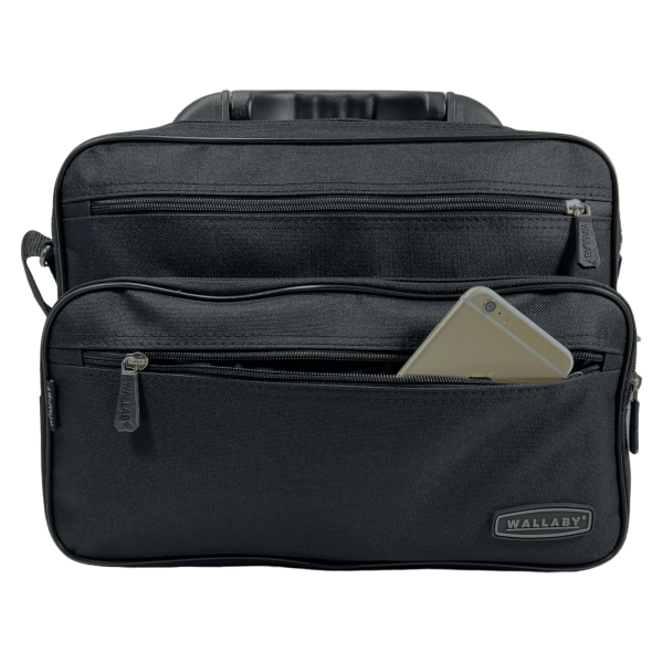 Функціональна сумка через плече на п'ять відділень, міцна, чорна Функціональна сумка через плече на п'ять відділень, міцна, чорна