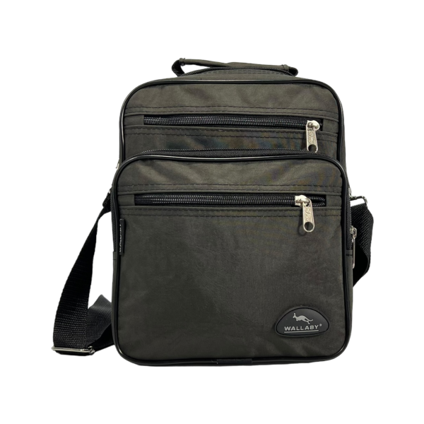 Сумка через плечо на четыре отделения, застежка на молнии, цвет хаки