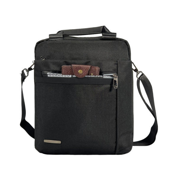 Практична та стильна сумка через плече на три відділення чорного кольору