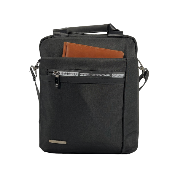 Практична та стильна сумка через плече на три відділення чорного кольору