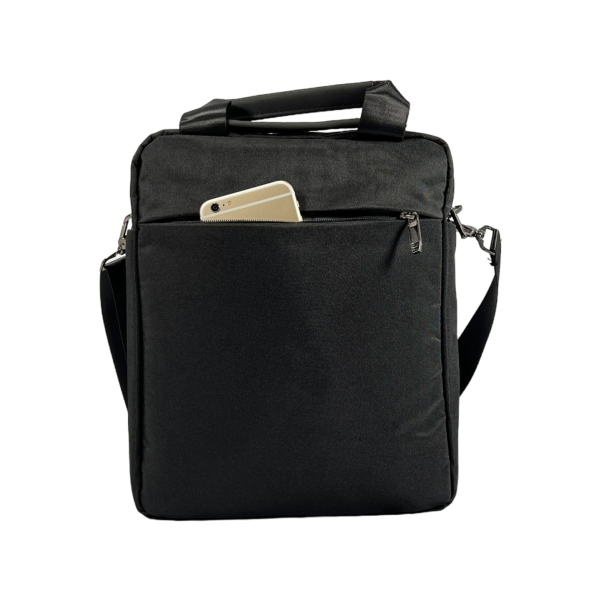 Практична та стильна сумка через плече на три відділення чорного кольору