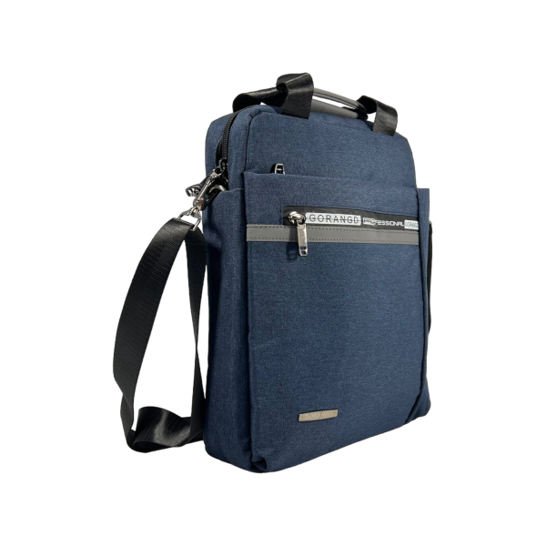 Стильна та практична сумка через плече на три відділення синього кольору