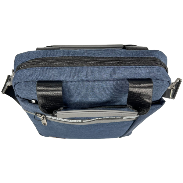 Стильна та практична сумка через плече на три відділення синього кольору