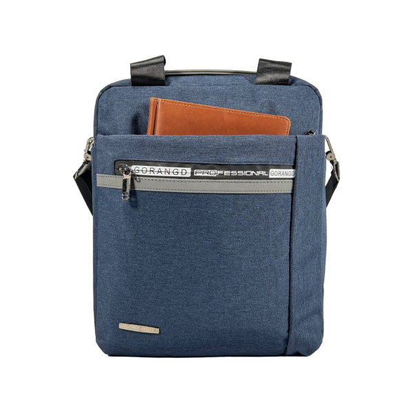 Стильна та практична сумка через плече на три відділення синього кольору