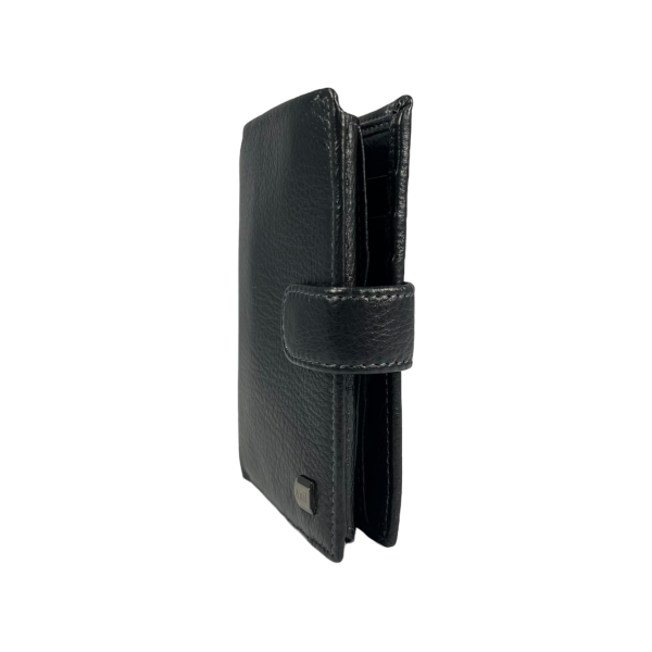 Практичный мужской кошелек из натуральной кожи, черный