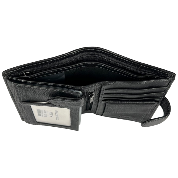 Практичный мужской кошелек из натуральной кожи, черный