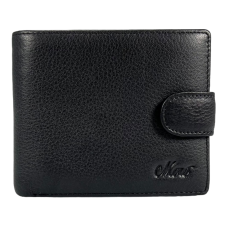 Мужской кожаный кошелек с 3 отделами для купюр, черный