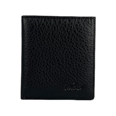 Кожаный мужской кошелек, черный, 1 отдел для купюр