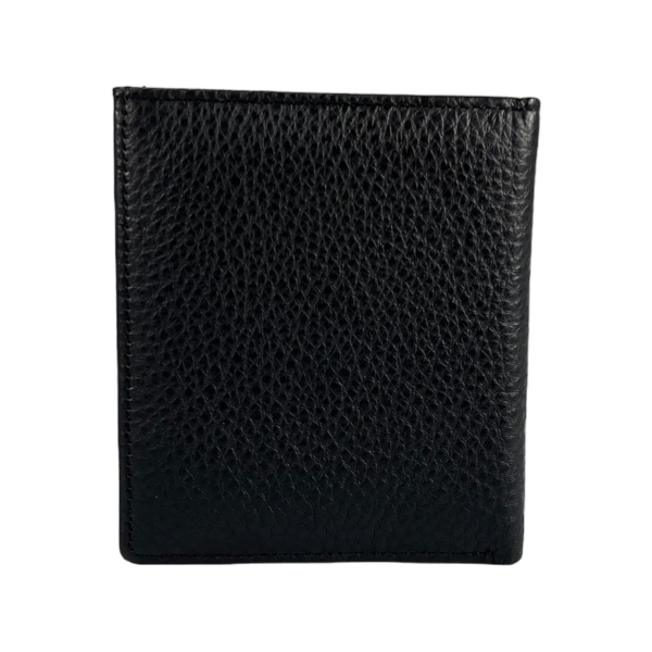 Кожаный мужской кошелек, черный, 1 отдел для купюр