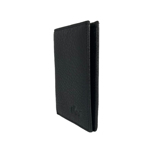 Кожаный мужской кошелек, черный, 1 отдел для купюр