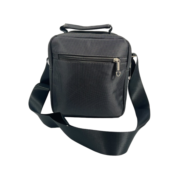 Комфортная сумка через плечо на три отделения, 3 л, текстиль, серая Комфортная сумка через плечо на три отделения, 3 л, текстиль, серая