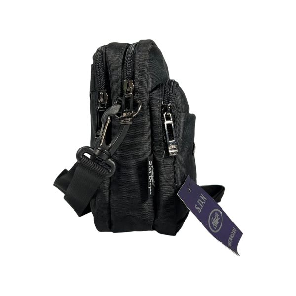 Стильна і функціональна сумка через плече на чотири відділення, чорна Стильна і функціональна сумка через плече на чотири відділення, чорна