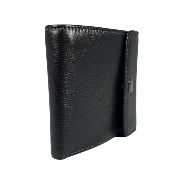 Стильный мужской кошелек из натуральной кожи, цвет черный.