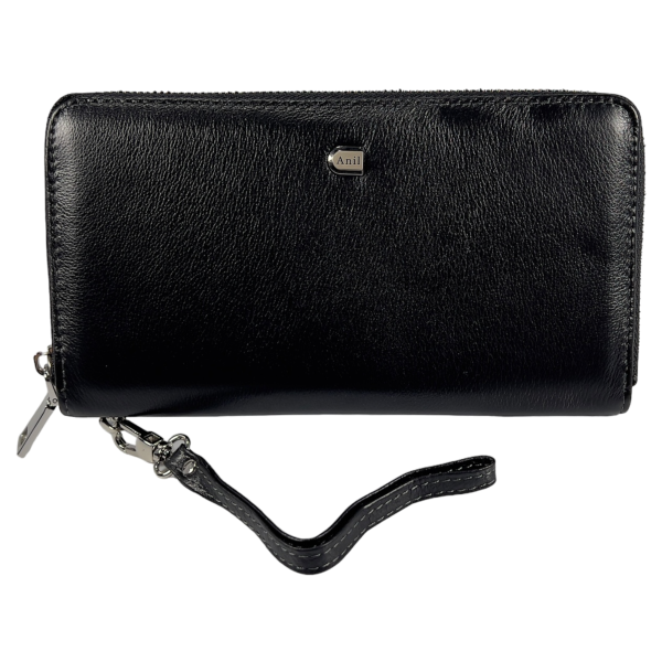 Классический мужской кошелек из натуральной кожи, 5 отделов для купюр