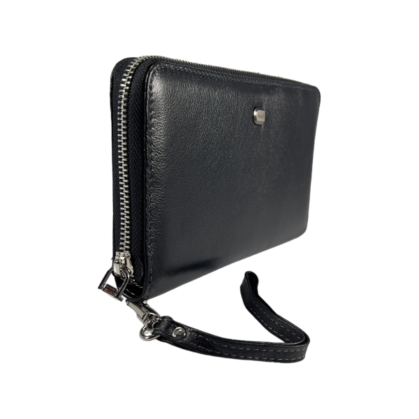 Классический мужской кошелек из натуральной кожи, 5 отделов для купюр