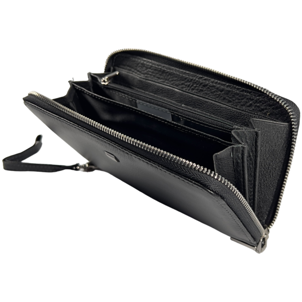 Классический мужской кошелек из натуральной кожи, 5 отделов для купюр