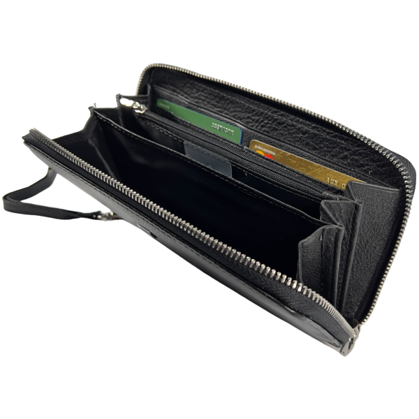 Классический мужской кошелек из натуральной кожи, 5 отделов для купюр