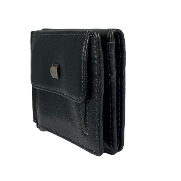 Кожаный мужской кошелек-зажим Anil черного цвета