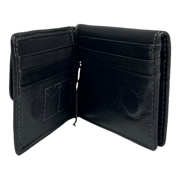 Кожаный мужской кошелек-зажим Anil черного цвета
