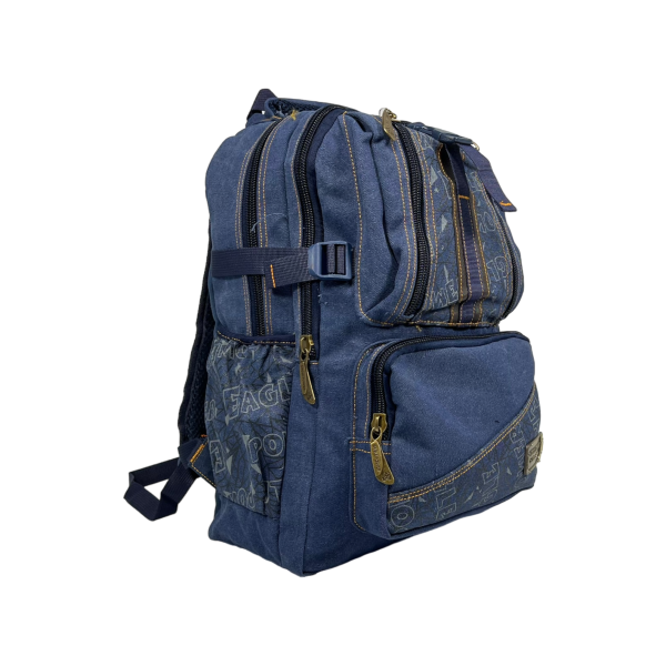 Міський рюкзак, брезентовий, колір синій, 25 л, 4 відділення з боковими кишенями Міський рюкзак, брезентовий, колір синій, 25 л, 4 відділення з боковими кишенями