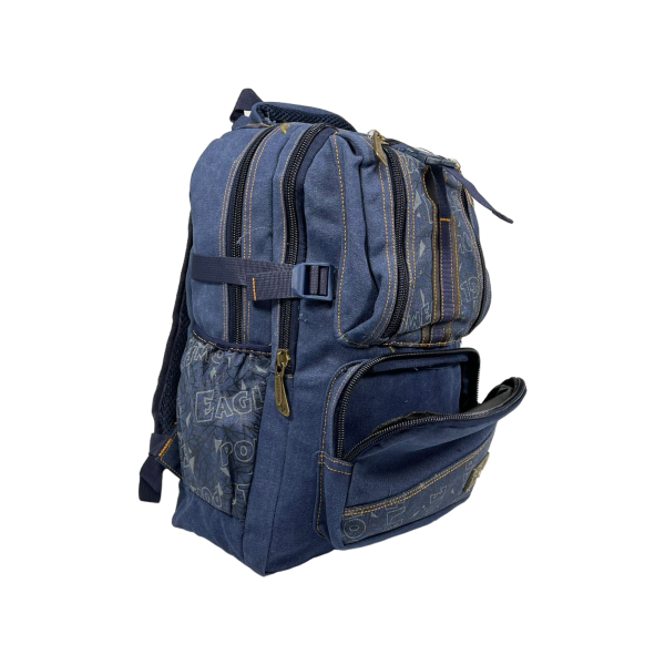 Міський рюкзак, брезентовий, колір синій, 25 л, 4 відділення з боковими кишенями Міський рюкзак, брезентовий, колір синій, 25 л, 4 відділення з боковими кишенями