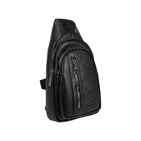 Современная мужская сумка через плечо на три отделения, цвет черный Современная мужская сумка через плечо на три отделения, цвет черный
