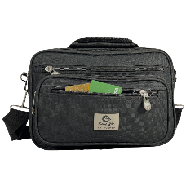 Сумка через плече, повсякденна, 5 відділень, 9 л, чорна Сумка через плече, повсякденна, 5 відділень, 9 л, чорна