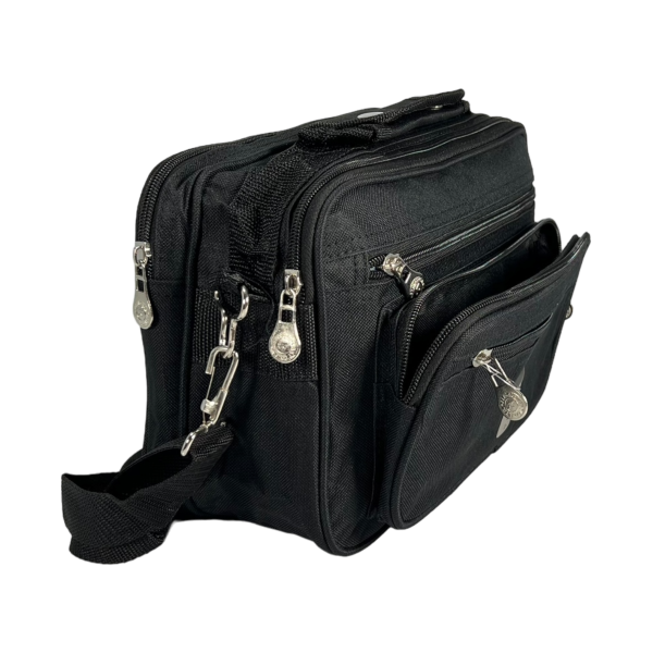 Сумка через плече, повсякденна, 5 відділень, 9 л, чорна Сумка через плече, повсякденна, 5 відділень, 9 л, чорна