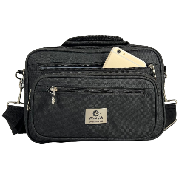 Сумка через плече, повсякденна, 5 відділень, 9 л, чорна Сумка через плече, повсякденна, 5 відділень, 9 л, чорна