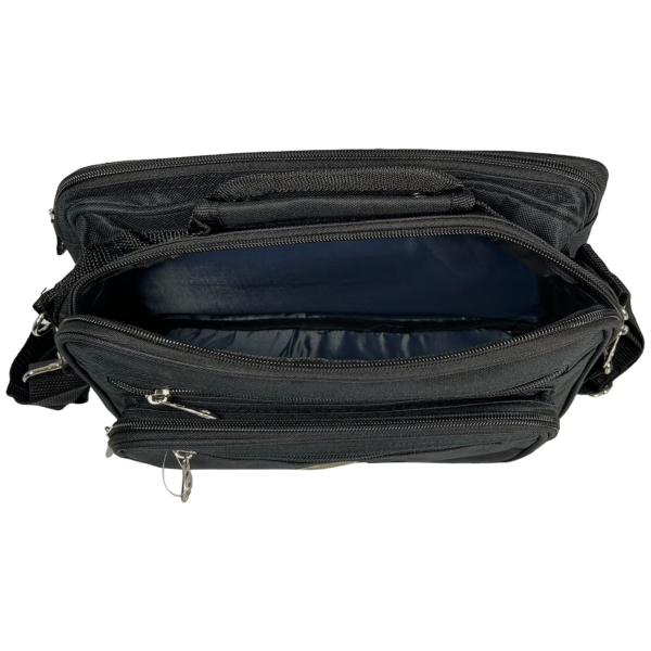 Сумка через плече, повсякденна, 5 відділень, 9 л, чорна Сумка через плече, повсякденна, 5 відділень, 9 л, чорна