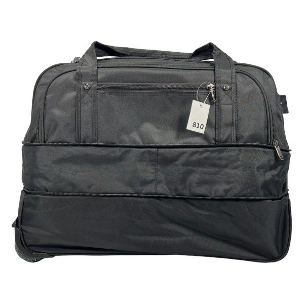 Функціональна сумка на колесах на п'ять відділеннь, чорна 