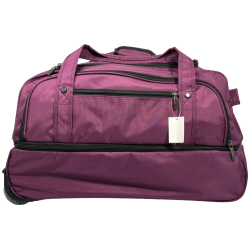 Вместительная сумка на колесах на пять отделений, 77 л, фиолетовая Вместительная сумка на колесах на пять отделений, 77 л, фиолетовая