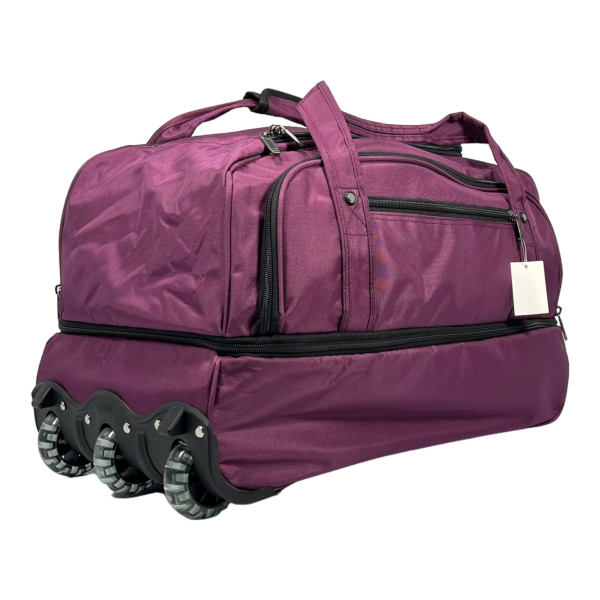 Вместительная сумка на колесах на пять отделений, 77 л, фиолетовая