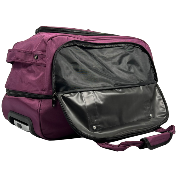 Вместительная сумка на колесах на пять отделений, 77 л, фиолетовая