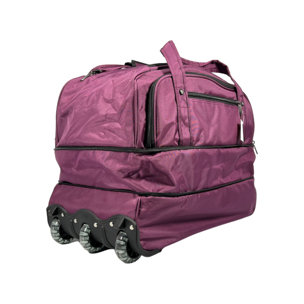 Вместительная сумка на колесах на пять отделений, 77 л, фиолетовая