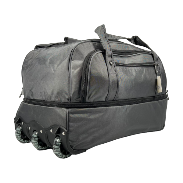 Функціональна сумка на колесах на п'ять відділеннь, сіра