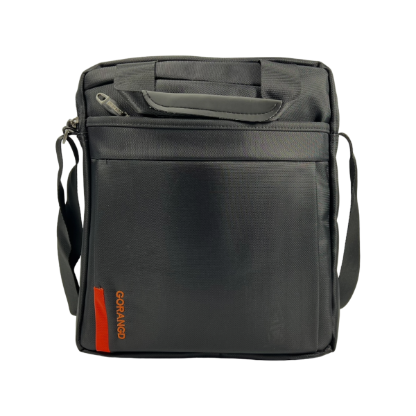 Практичная сумка через плечо на три отделения, водонепроницаемая ткань, черная