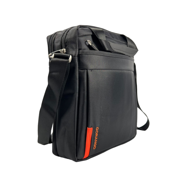 Практичная сумка через плечо на три отделения, водонепроницаемая ткань, черная Практичная сумка через плечо на три отделения, водонепроницаемая ткань, черная