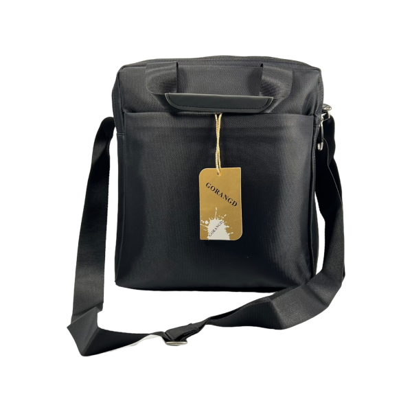 Практичная сумка через плечо на три отделения, водонепроницаемая ткань, черная Практичная сумка через плечо на три отделения, водонепроницаемая ткань, черная