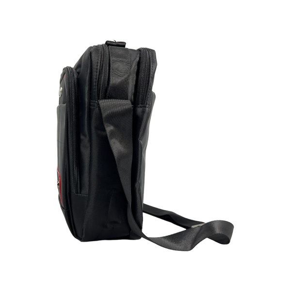 Функціональна сумка через плече на три відділення, чорна Функціональна сумка через плече на три відділення, чорна