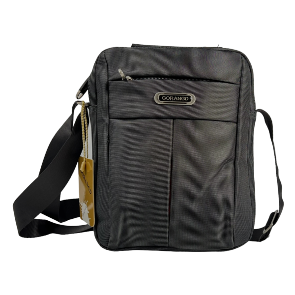 Сумка через плечо на три отделения, текстиль, 4 л, крепкая, черная