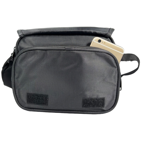 Сумка через плечо, оснащена молнией и липучкой, ручки для переноса, 4 отделения, черная Сумка через плечо, оснащена молнией и липучкой, ручки для переноса, 4 отделения, черная