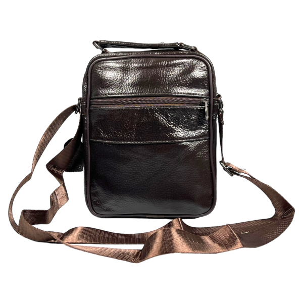 Сумка через плечо из натуральной кожи, мужская, 3 л, коричневая