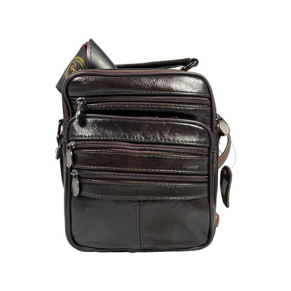 Сумка через плечо из натуральной кожи, мужская, 3 л, коричневая