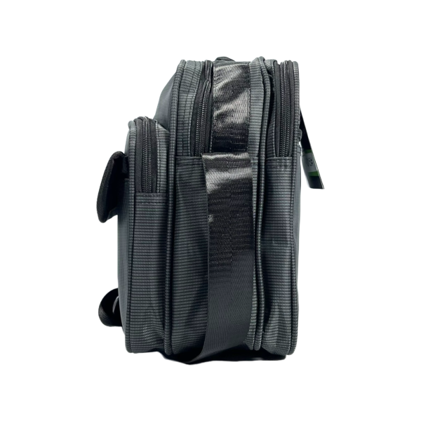 Сумка через плечо на 5 отделений, 12 л, вместительная, текстиль, серая