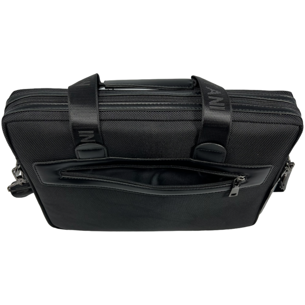 Функциональная сумка через плечо на три отделения черного цвета Функциональная сумка через плечо на три отделения черного цвета
