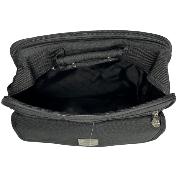 Вместительная функциональная сумка через плечо на шесть отделений, цвет черный Вместительная функциональная сумка через плечо на шесть отделений, цвет черный